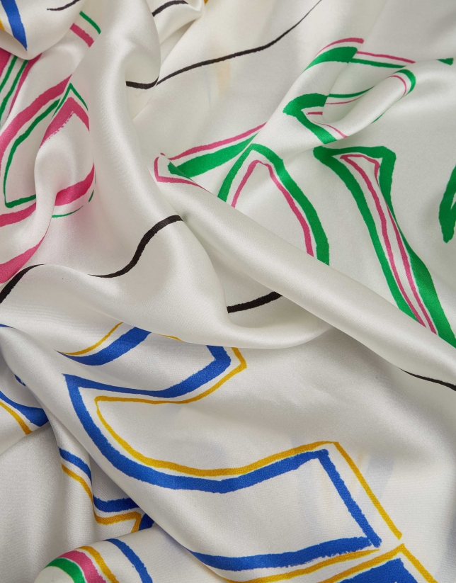 Pañuelo seda logos RV multicolor