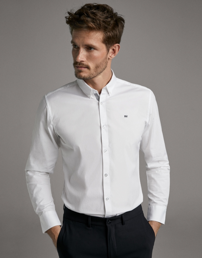 Camisa sport popelín blanco