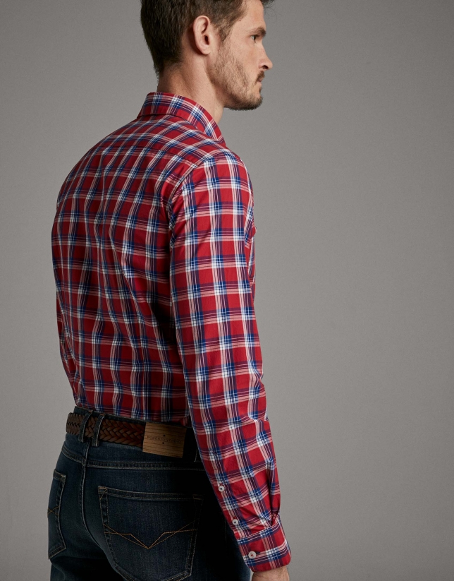 Red checked men's shirt