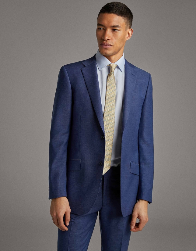 Blue wool, regular fit suit
