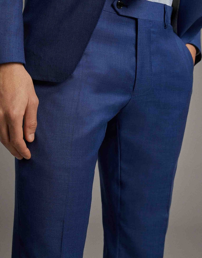 Blue wool, two-piece, slim fit suit