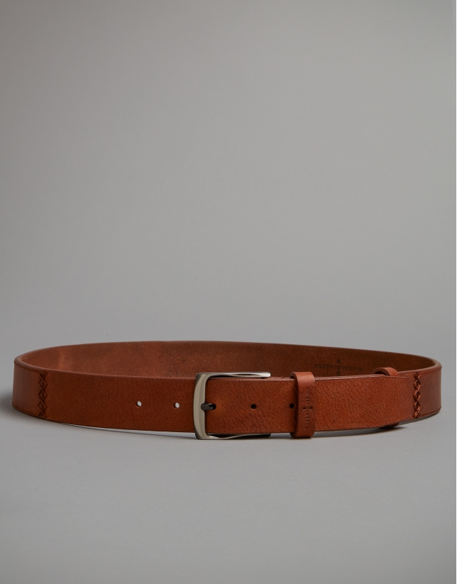 Brown backstitched belt