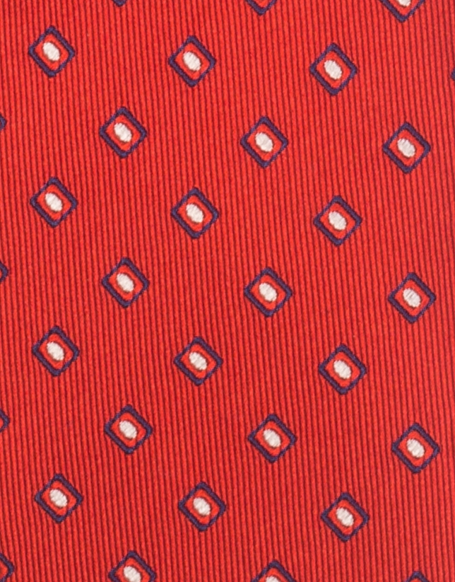 Red jacquard geometric tie