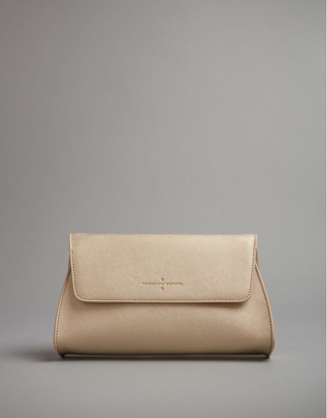Gold saffiano leather Goodly handbag