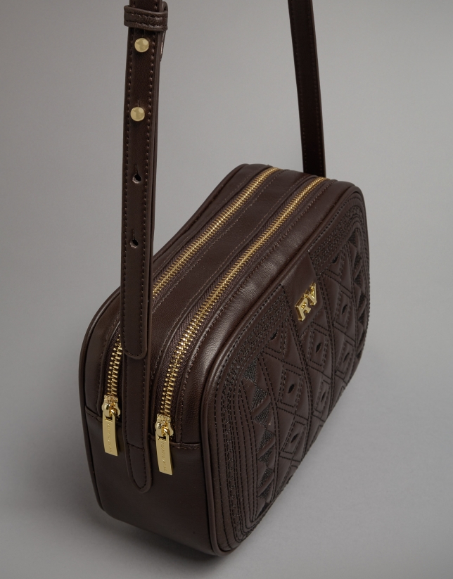 Brown leather Tiébele Taylor shoulder bag