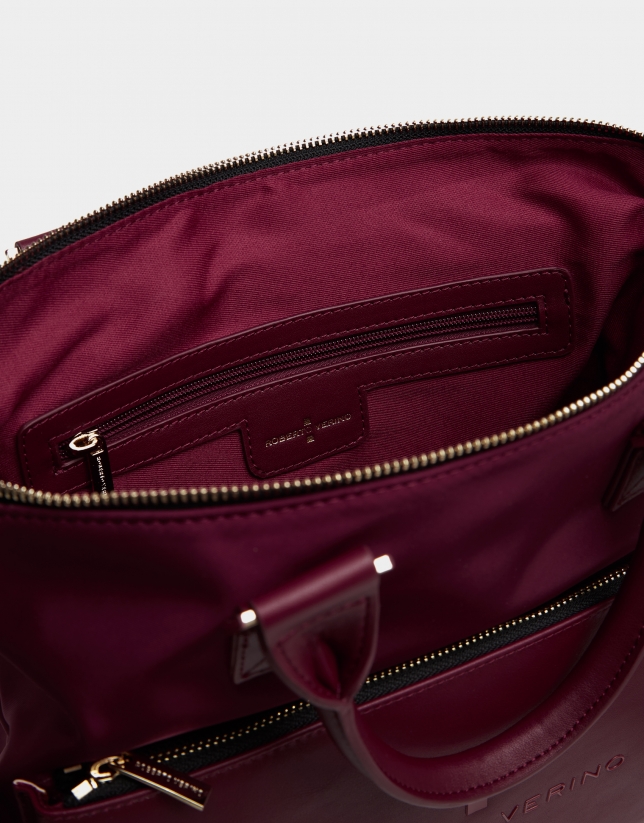 Burgundy nylon Simoneta Midi handbag