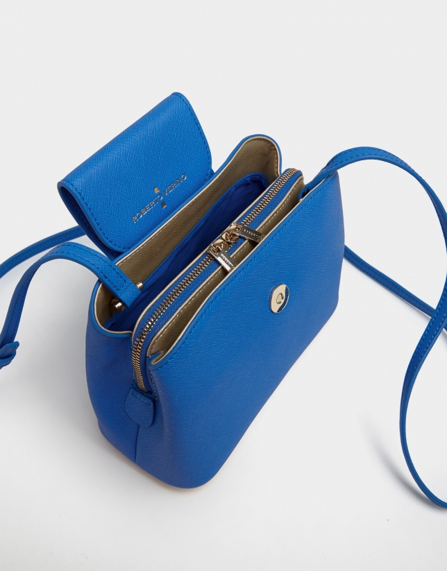 Blue Saffiano leather Ryan Cross shoulder bag