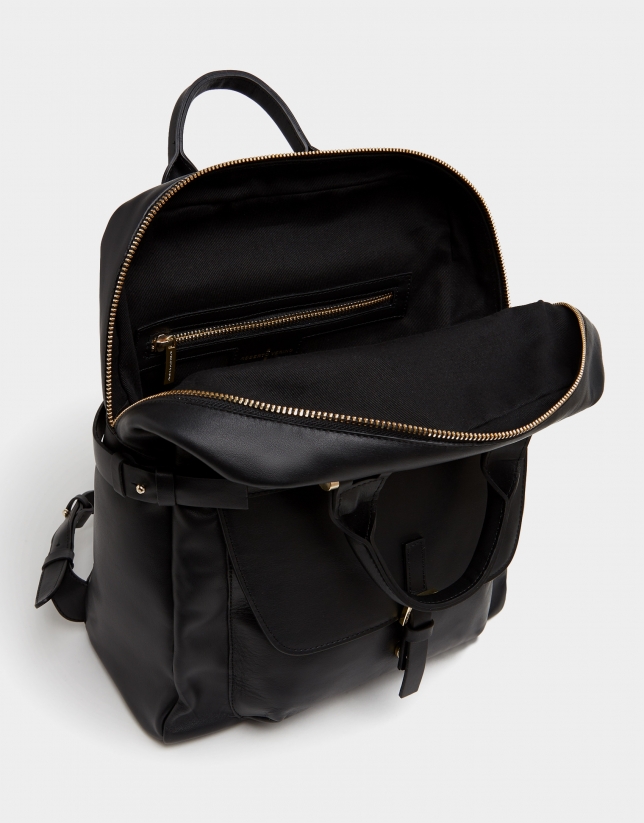 Black leather Charlotte backpack