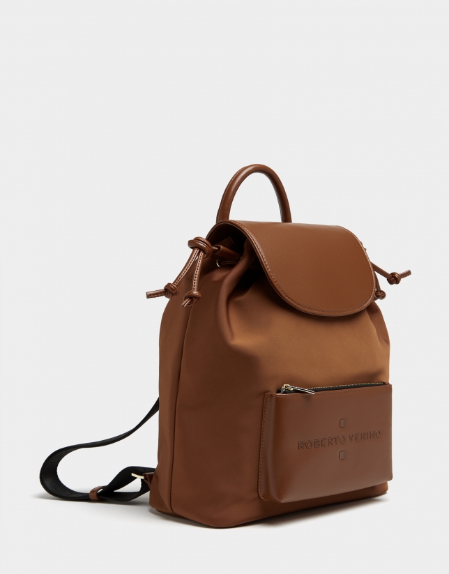 Brown nylon Simoneta backpack