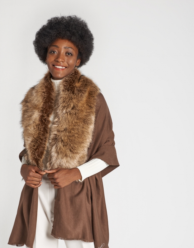 Bufanda con capa beige - - % - PV2021 Verino