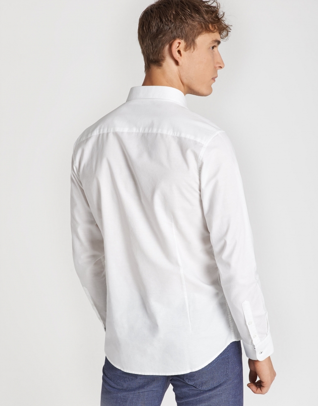 Camisa sport oxford algodón blanco