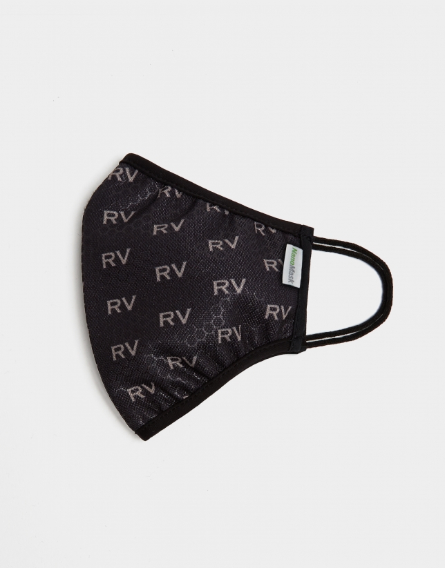 Mascarilla negra logos RV