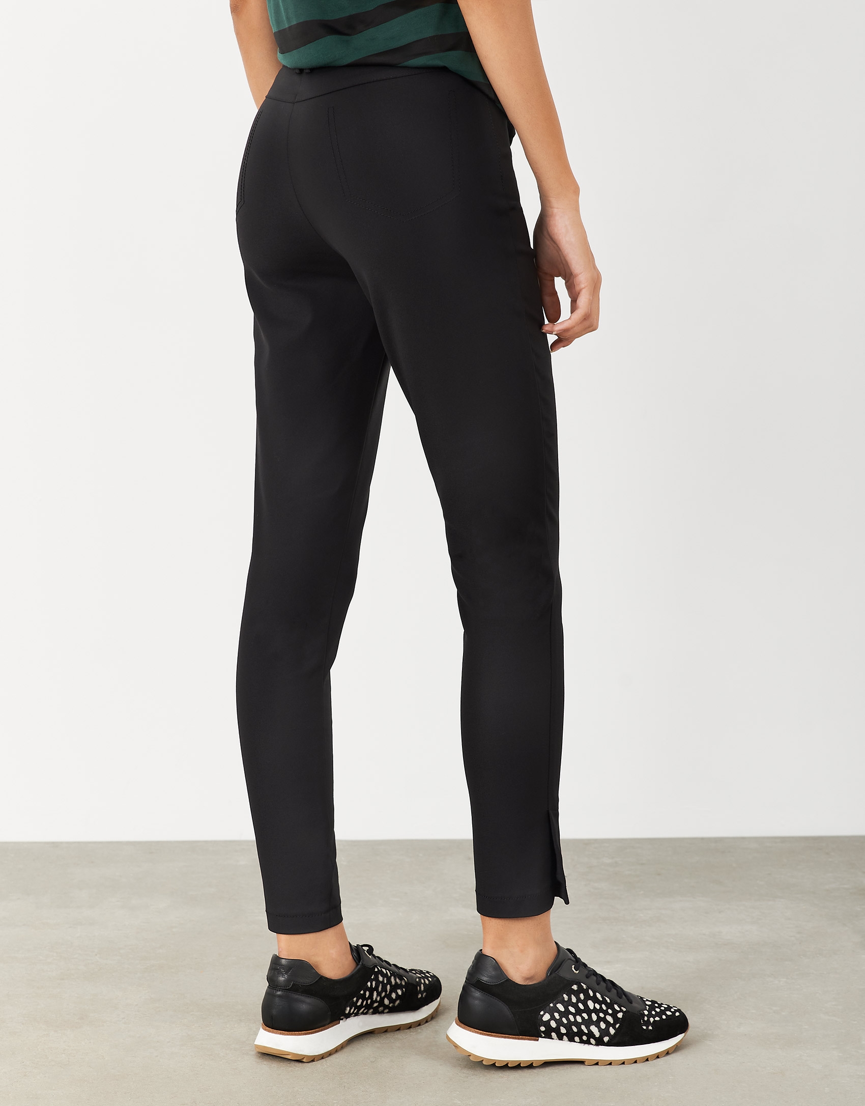 Black anklelength pants with slits Woman Roberto Verino