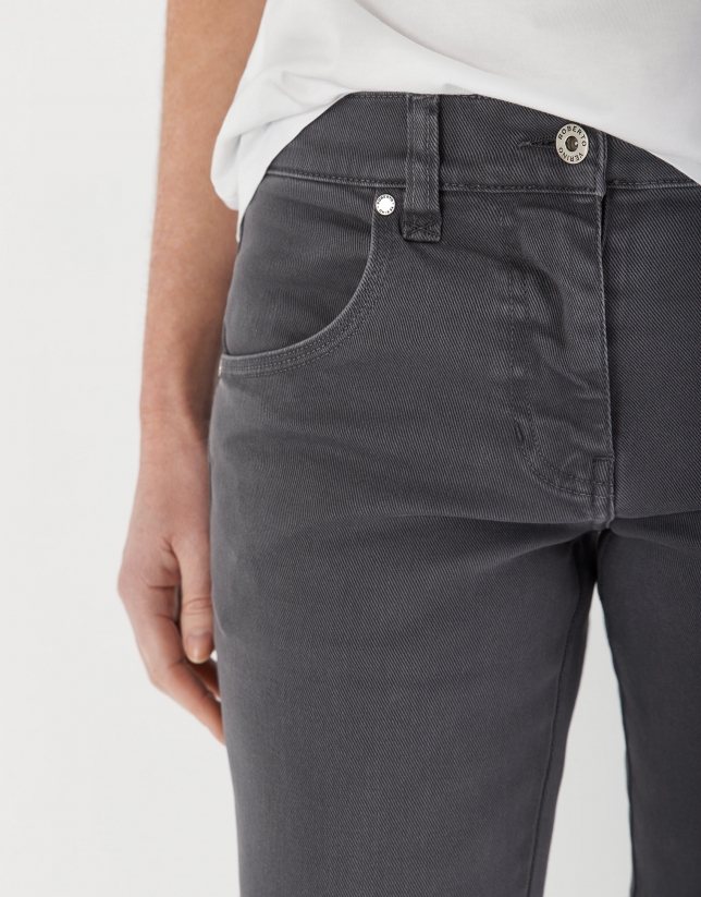 Gray bell-bottom jeans