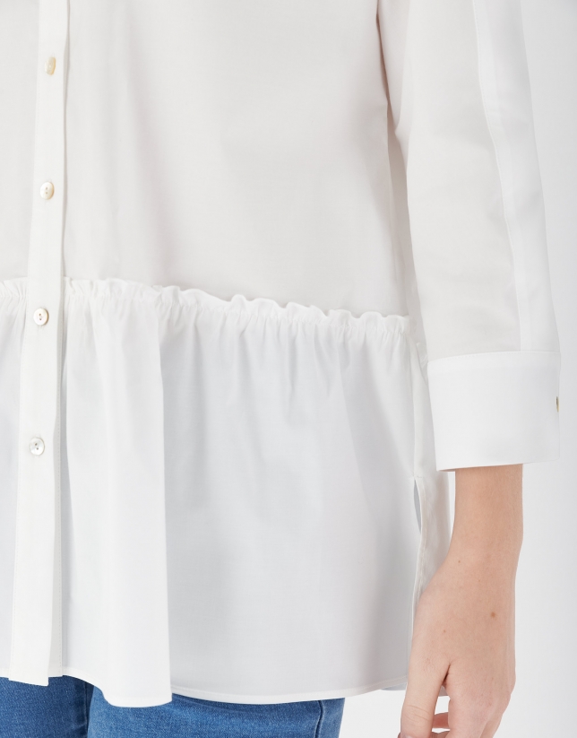 White oversize shirt with flared bottom