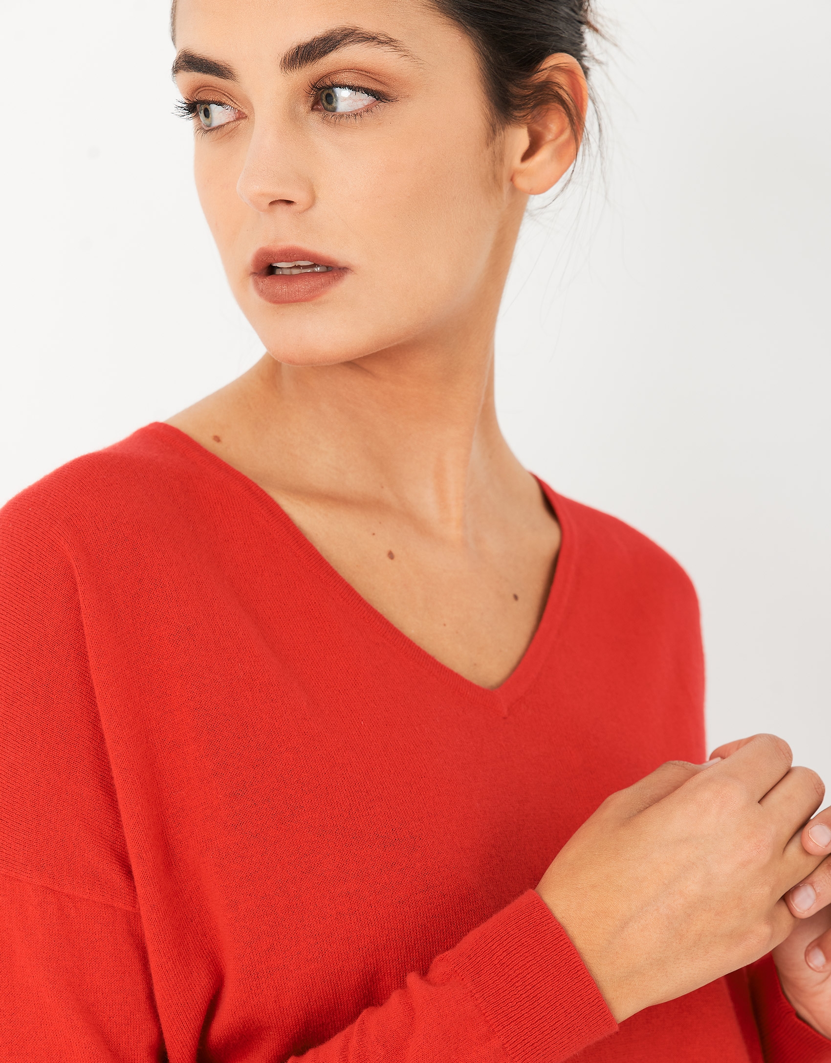 Jersey oversize cuello pico rojo Mujer Roberto Verino Jersey oversize cuello pico rojo Mujer Roberto Verino