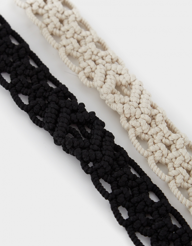 Cream crocheted belt