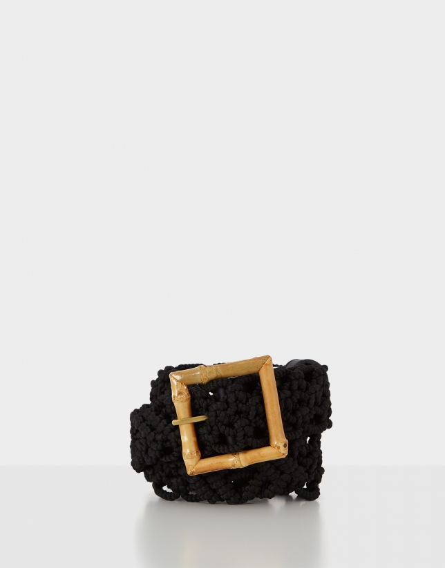 Black crocheted belt