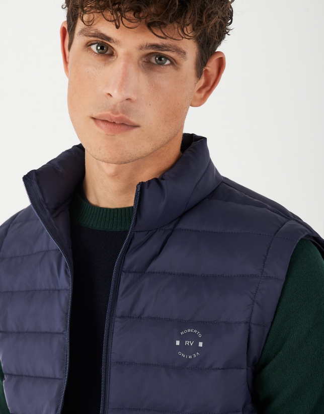 Navy blue quilted vest Man SS2021 Roberto Verino