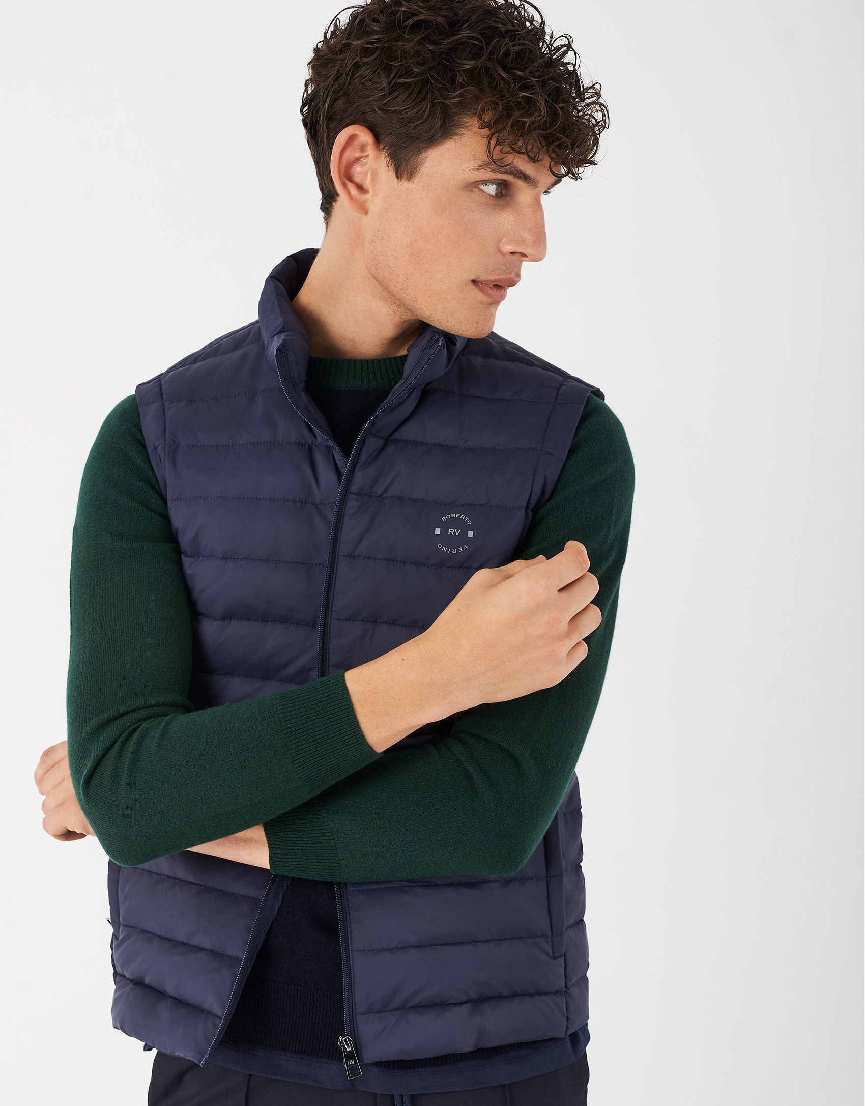 Navy blue quilted vest Man SS2021 Roberto Verino