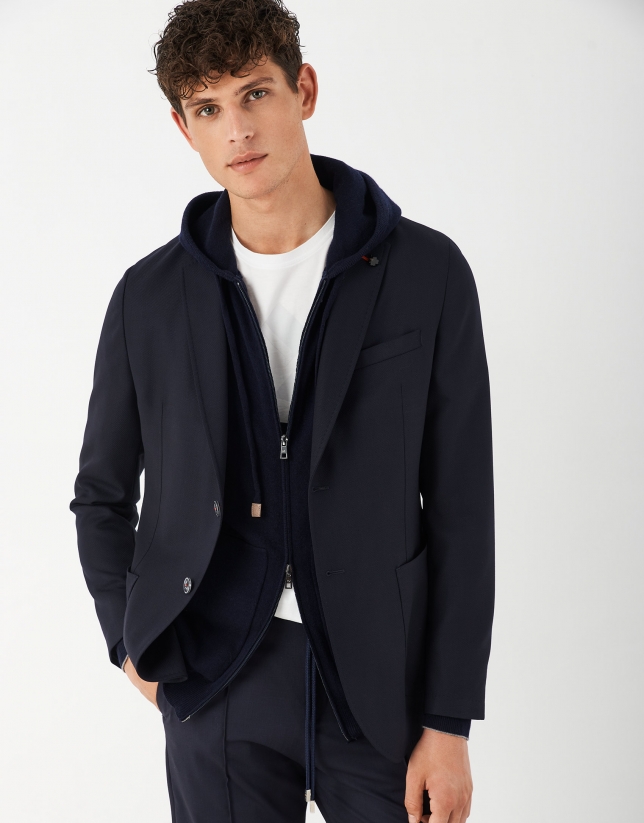 Blue structured wool blazer