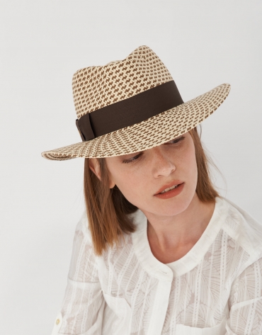 Sombrero bicolor marrón