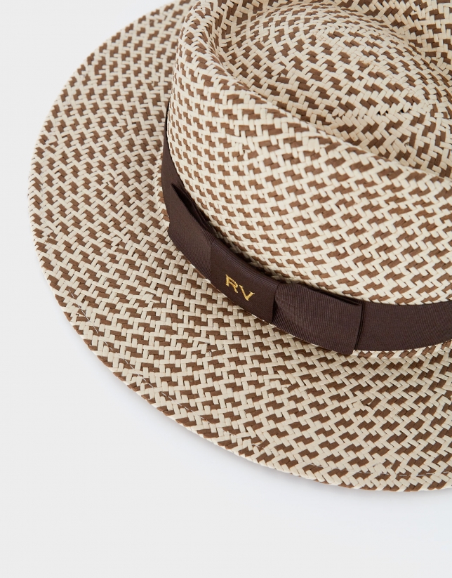 Sombrero bicolor marrón