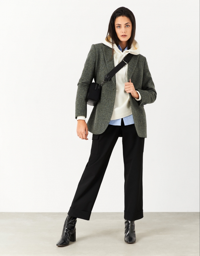 zara herringbone blazer