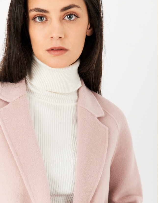 Abrigo corto rosa doble botonadura - | Roberto