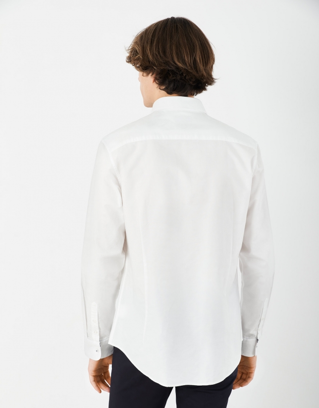 Camisa sport Oxford color blanco
