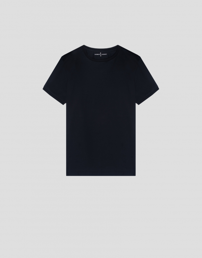 Camiseta algodón doble mercerizado negro