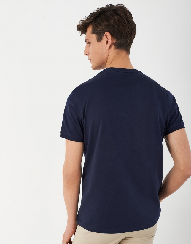 Navy blue top with white RV logo