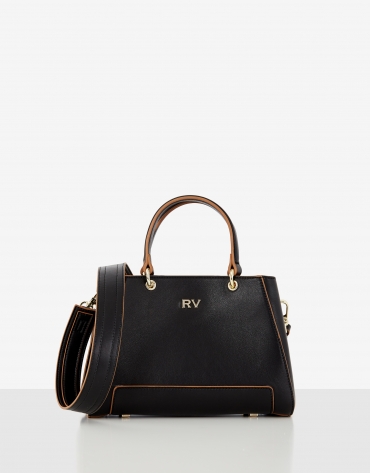 Black mini Amber leather satchel bag