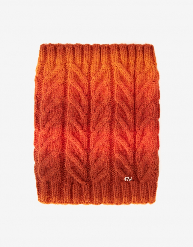 Orange houndstooth scarf collar