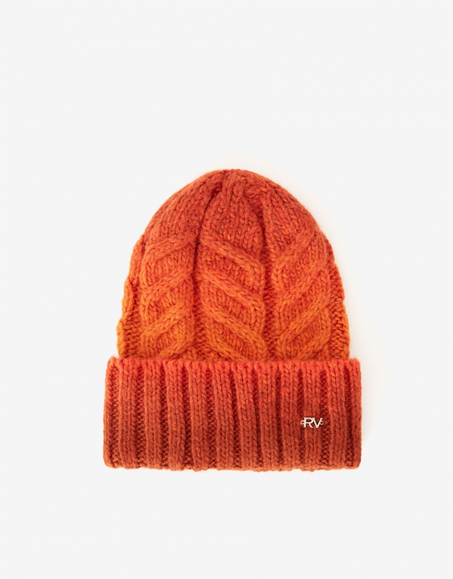 Faded orange wool cap