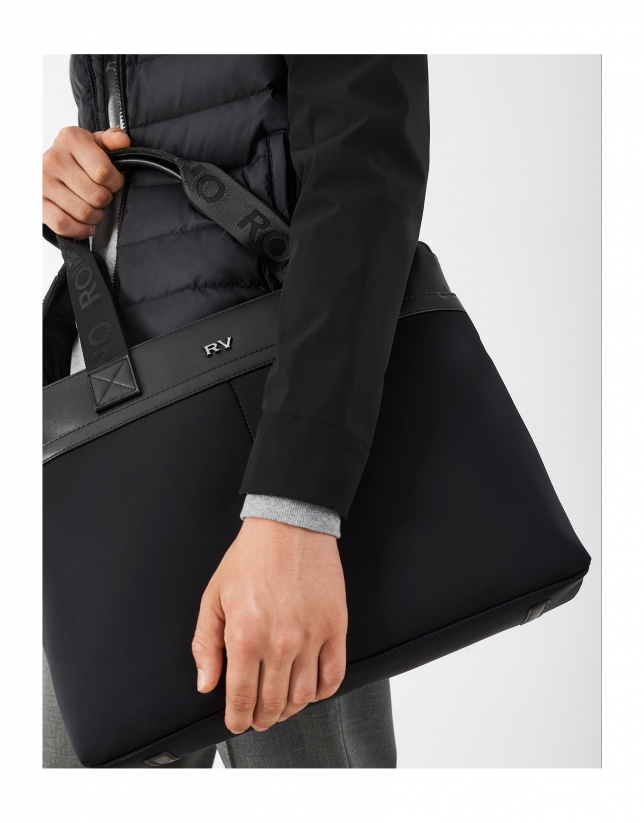 Neox men's  leather and neoprene shopping bag 