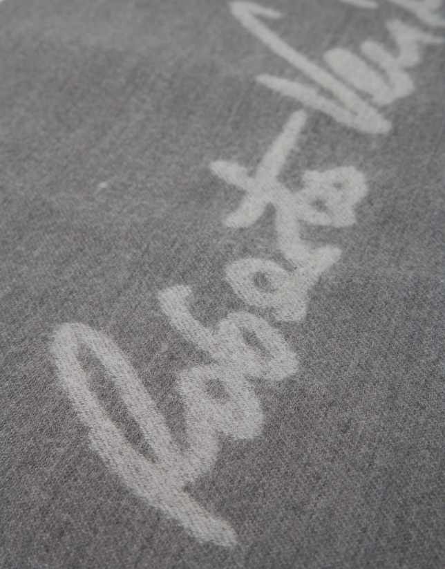 Bufanda lana logos tonos grises