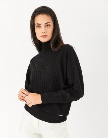 Black sweater with bat sleeves