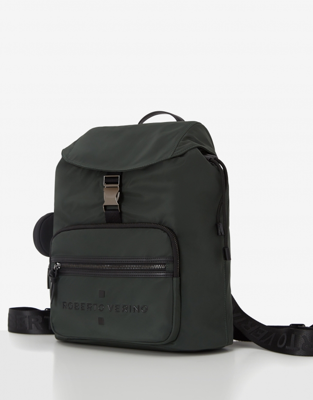 Green Roxy Flap backpack