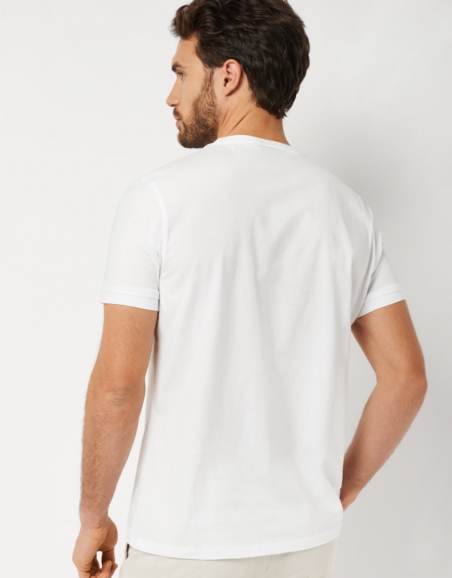 Camiseta blanca logo RV caqui