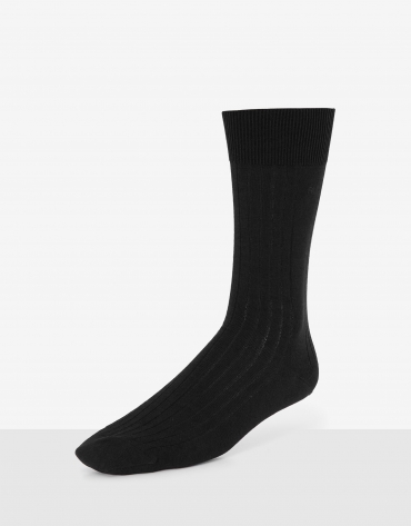 Pack calcetines canalé negro/listas gris