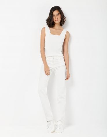 Straight white jean pants