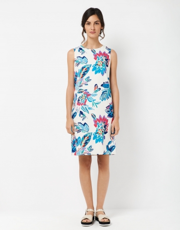 Straight dress with floral print