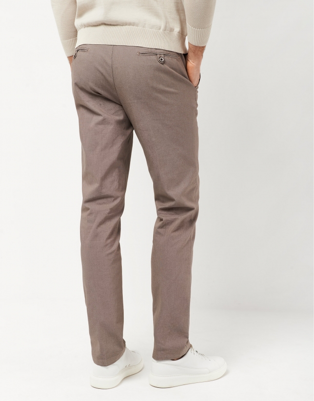 Dyed stone gray regular pants