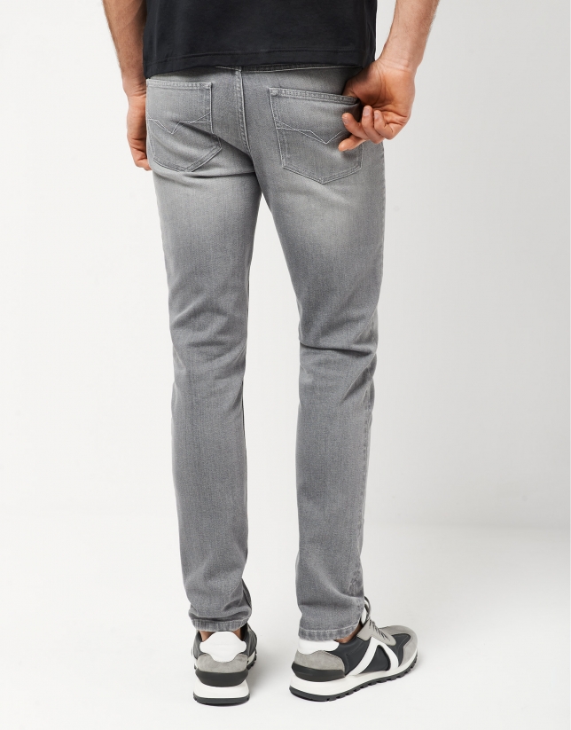 Light gray slim fit denim pants