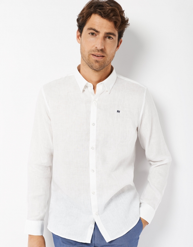 White linen sport shirt