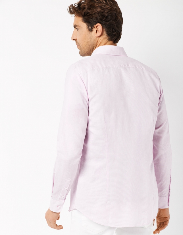 Pink pinstriped sport shirt