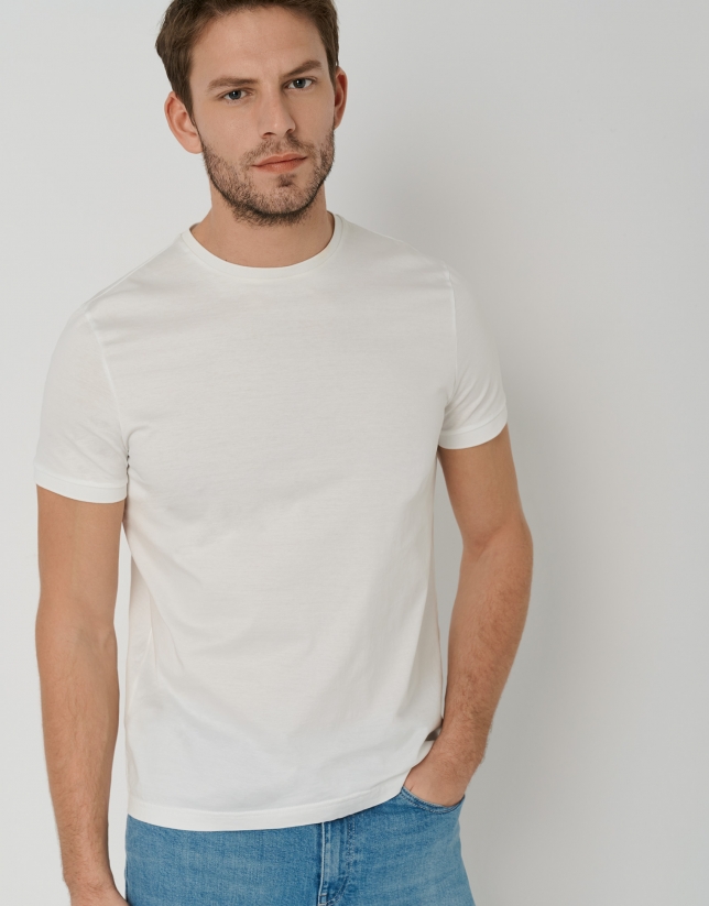 Camiseta algodón mercerizado blanco