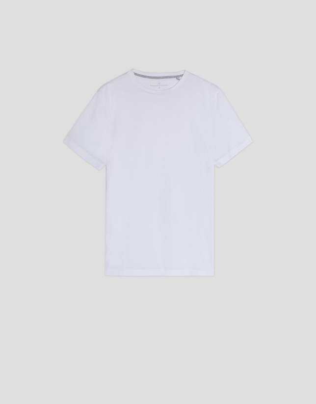 White mercerised cotton t-shirt