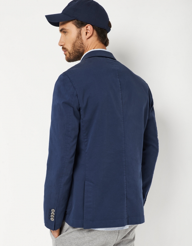 Dyed dark blue cotton jacket 
